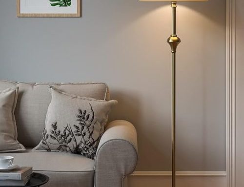 Divine Trends Royal Brass Antique Finish Gold Floor LED Lamp Standing